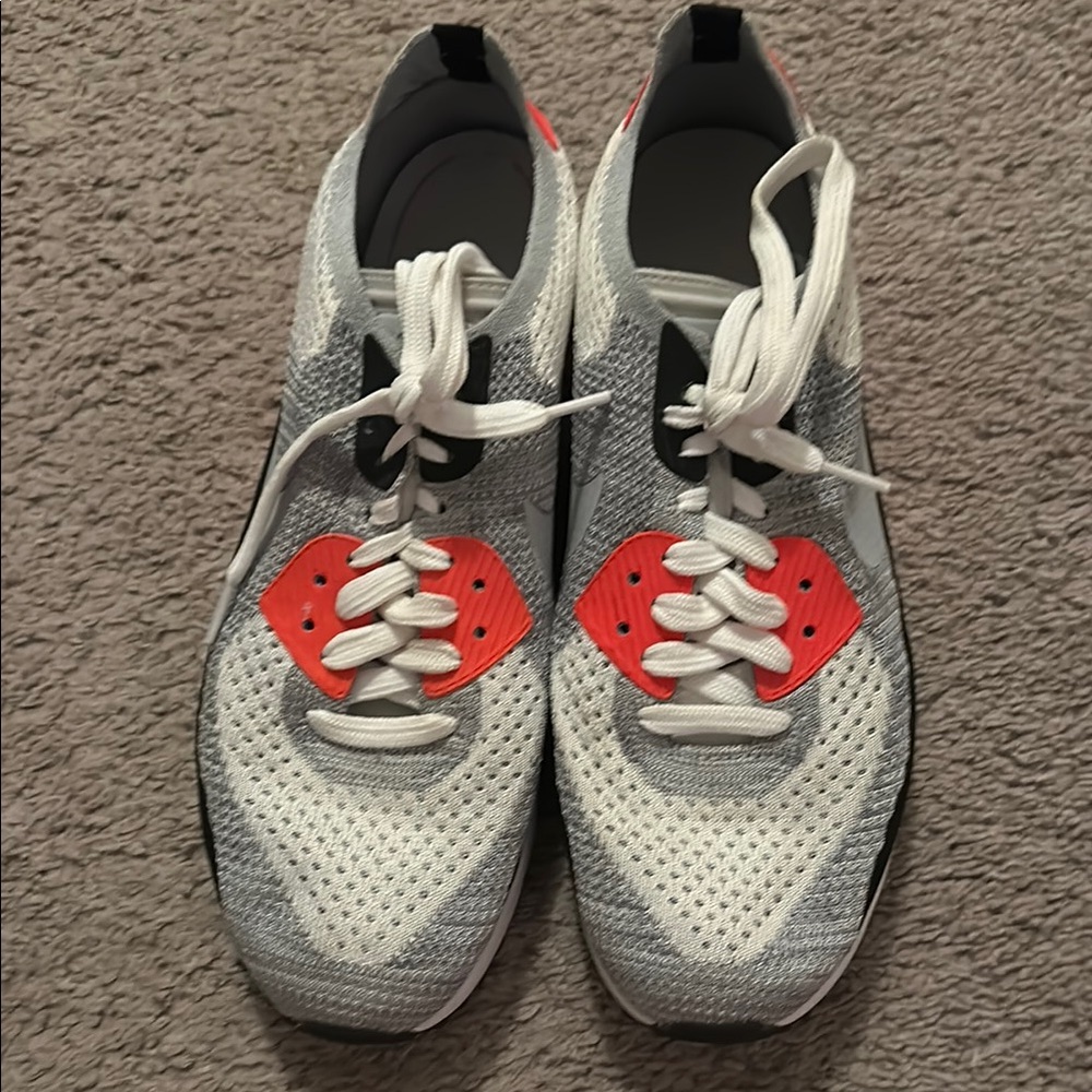 Nike Men's White and Red  air max Athletic Shoes